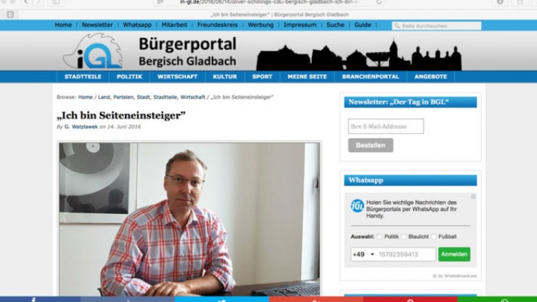 „Ich bin Seiteneinsteiger“ – Dr. Oliver Schillings im Bürgerportal-Interview „Ich bin Seiteneinsteiger“ – Dr. Oliver Schillings im Bürgerportal-Interview