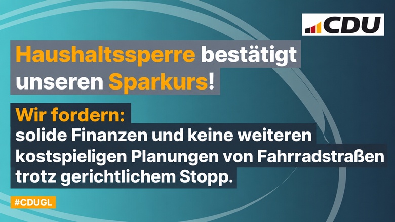 Haushaltssperre bestätigt CDU-Sparkurs