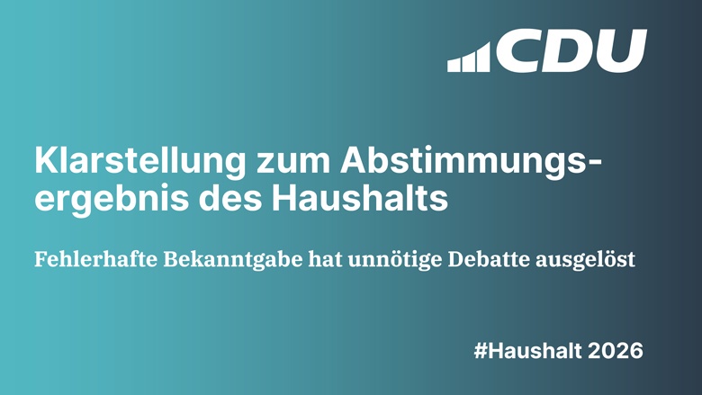 Klarstellung zum Abstimmungsergebnis des Haushalts