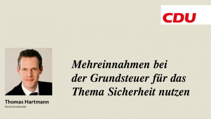 Mehreinnahmen bei der Grundsteuer für das Thema Sicherheit nutzen