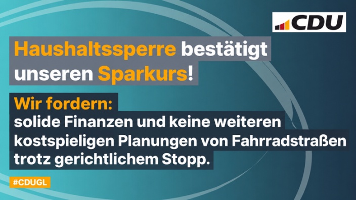 Haushaltssperre bestätigt CDU-Sparkurs