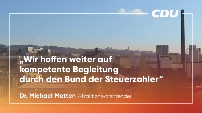 CDU-Fraktion hofft weiter auf kompetente Begleitung durch den Bund der Steuerzahler